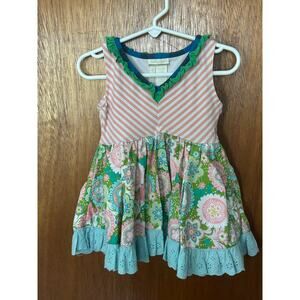 Matilda Jane Girls Sleeveless Dress Size 2. Floral pattern